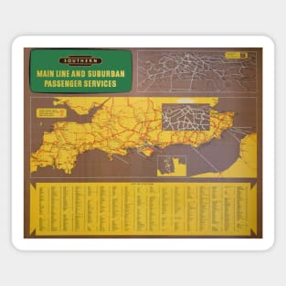 Vintage network map of the Southern Railway Magnet